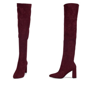 New Jeffrey Campbell PARISAH-2 Wine Burgundy Suede Over-the-Knee Boots